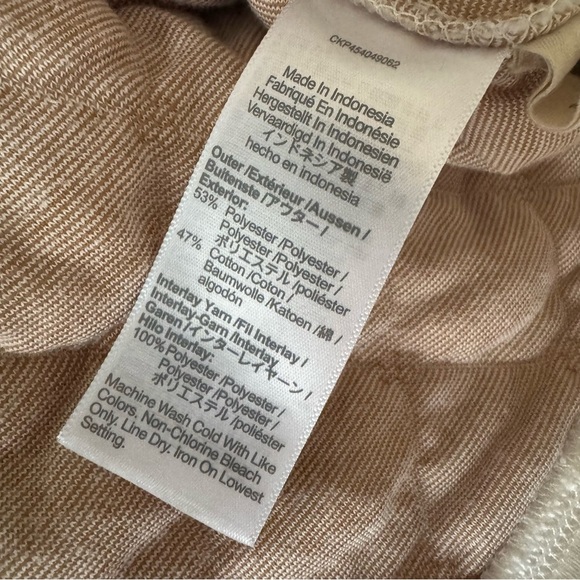 Madewell Small Quilted Swing Sweatshirt Antique Cream Patterned Cozy - Picture 4 of 9